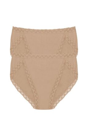 Natori Bliss Cotton French Cut Brief 2-Pack in Buff at Nordstrom, Size Xx-Large