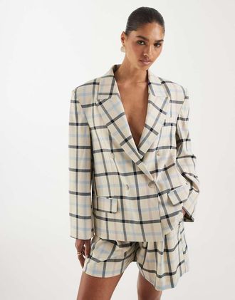 Asos DB - Blazer taglio maschile oversize-Bianco
