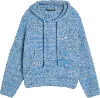 Cole Buxton Melange Hooded Bouclé Jumper - Blue - XL