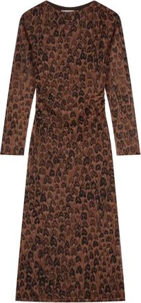Fab By Fabienne Chapot Ashley Jurk - Dames - Casual kleedjes - Bruin - XL - Leer - Kleedjes