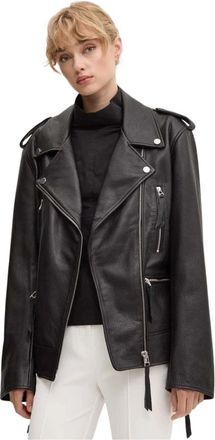 Remain Biker Leather Jacket - Dames - Leren en Su&egrave;de Jassen - Zwart - S - Leer - Jassen