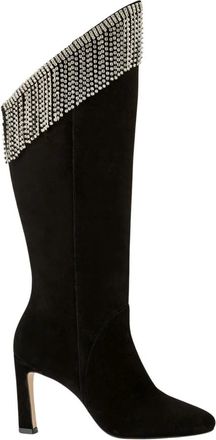 Cosmoparis Schoenen, Dames, Zwart, 37 EU, Leer, Strass Fringe Haklaars