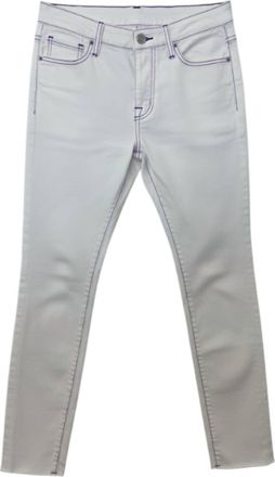 Maurizio Massimino Womens Straight Leg Trouser Jeans In White With Lavender