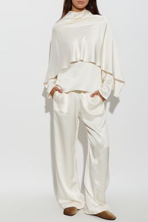 R&oacute;he Loose-fit Satin Trousers, Womens, Cream