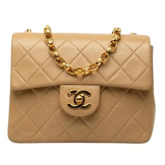 Chanel Pre-owned Vintage Schoudertas - Dames - Pre-owned - Beige - Maat: ONE Size Leer