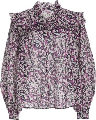 Sea NY Blouses - Dames - Blouses - Paars - S - Katoen - Overhemden