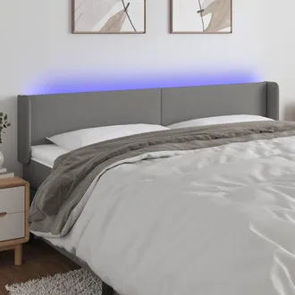 vidaXL Cabecero Con Led De Tela Gris Oscuro 203x16x78/88 Cm Vidaxl