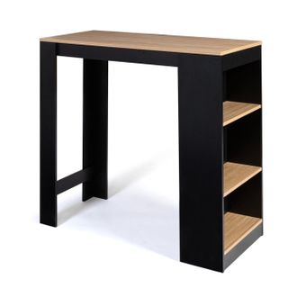 IDMarket Tavolo Alto Da Bar Barth Da 2 A 4 Persone Piano In Legno Nero Di Faggio