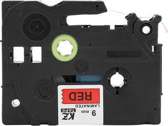 OEM Cinta Adhesiva De 9 Mm Para M&aacute;quinas Brother Tze-421 Tze-621 Tze-721 Pt E100b E300 (kze-721 Letras Negras Sobre Fondo Rojo)
