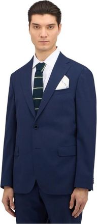 Brooks Brothers Navy Stretch Virgin Wool Blazer - Heren - Blazers - Blauw - XL - Wol - Jassen