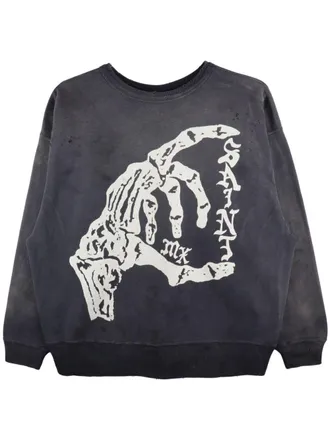 Saint Mxxxxxx Felpa con stampa grafica - Grigio
