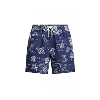 Ralph Lauren Badmode, Heren, Blauw, M, Polyester, Printed Swim Shorts