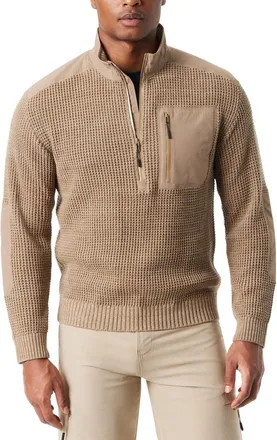 G.H. Bass & Co. Bass Outdoor Sweater Mens Sweater Kelp Long Sleeve Quarter-Zip Pullover MAC80
