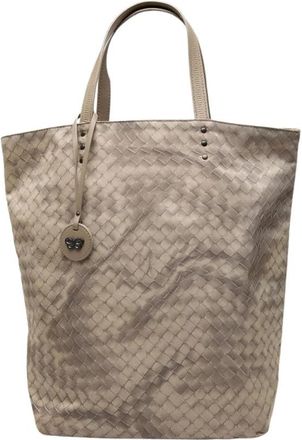 Bottega Veneta Pre-owned Geweven Leren Shopper - Dames - Vintage Shopper - Beige - ONE Size - Leer - Vintage