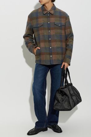 Etro Insulated Checked Jacket, Mens, Brown