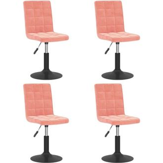 vidaXL Vidaxl - Sillas De Comedor Giratorias 4 Unidades De Terciopelo Rosa