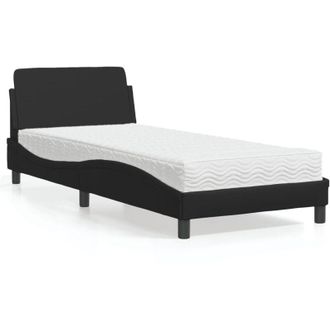 vidaXL Cama Con Colch&oacute;n Cuero Sint&eacute;tico Negro 80x200 Cm Vidaxl
