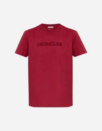 Moncler Womens WOMENS BRANDED T SHIRT - Red - Size: 10/8