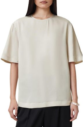 AllSaints Amelie Satin T-Shirt in Tofu White at Nordstrom, Size 8 Us