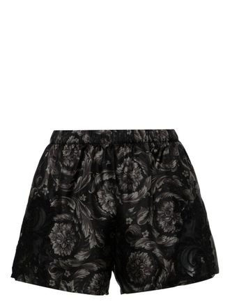 Versace Pyjamashorts met barokprint - Zwart