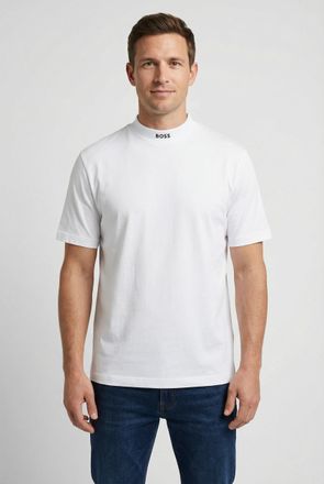 Boss Green by Hugo Boss T-Shirt BOSS GREEN, Herren, Gr. XXL, wei&szlig;100, Single Jersey, Obermaterial: 95% Baumwolle, 5% Elasthan, unifarben, relaxed fit normal, Rundhals, Shirts
