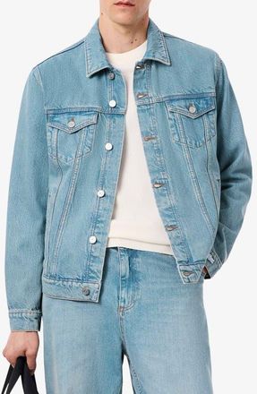 Lacoste Crocodile Logo Denim Jacket in Washed Bleach at Nordstrom, Size 34 Us
