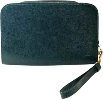 Louis Vuitton Pre-owned Clutches, male, Green, Size: ONE SIZE Pre-owned Taiga Clutch Bag