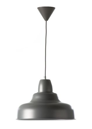 Els Banys L&aacute;mpara techo pantalla met&aacute;lica gris Pendel textil