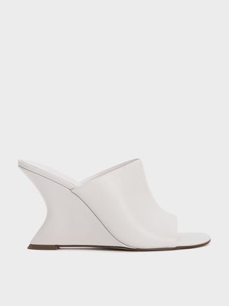 Charles & Keith Wide-Strap Sculptural-Heel Wedges