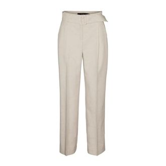 Vero Moda Straight Trousers, female, Beige, Size: XS L34 Wide Leg Trousers