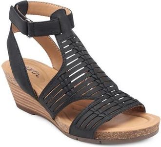 Earth Helodie Wedge Sandal in Black at Nordstrom, Size 8.5