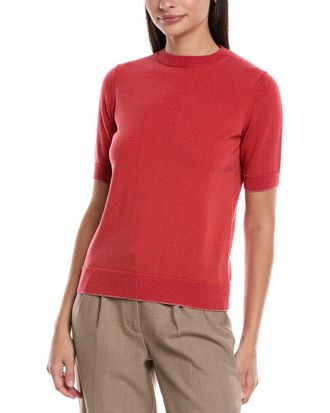 Lafayette 148 New York Short Sleeve Wool-Blend Sweater