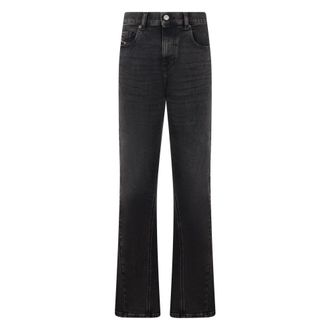 Diesel Boot-cut Jeans, male, Black, Size: W38 Black wide-leg jeans, versatile style