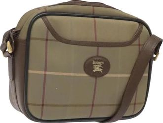 Burberry Pre-owned Canvas Schoudertas - Dames - Vintage Schoudertas - Beige - ONE Size - Leer - Vintage