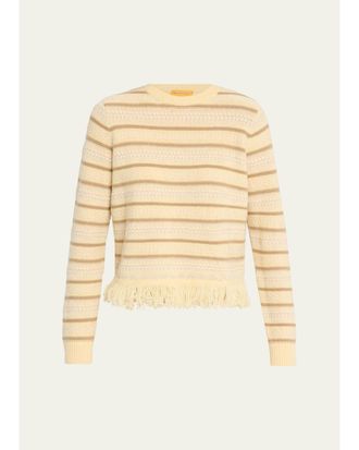 Guest In Residence Western Striped Wool-Cashmere Sweater