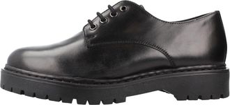 Geox D Bleyze - Dames - Veterschoenen - Zwart - 36 EU - Leer - Schoenen