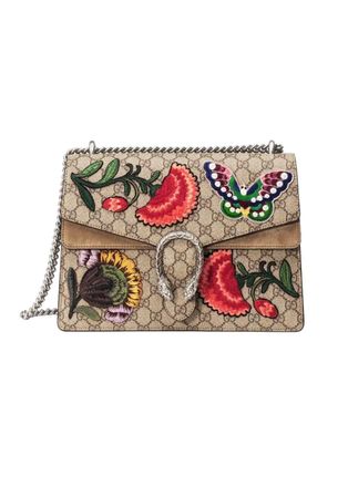 Gucci GG Supreme Embroidered Medium Dionysus Shoulder Bag