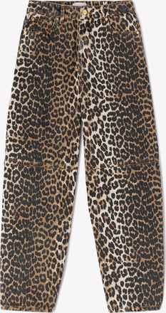 Ganni Brown Leopard Printed Stary Jeans - Size 24W/33L