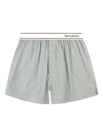 Sporty & Rich striped waistband shorts - White