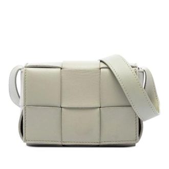Bottega Veneta Pre-owned Candy Cassette Crossbody Bag - Dames - Pre-owned - Grijs - Maat: ONE Size Leer