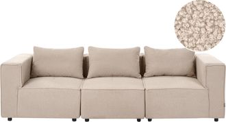 Beliani Sof&aacute; Modular Moderno De Boucl&eacute; De 3 Plazas Con Dos Piezas Esquineras Modulares Beige Axebo