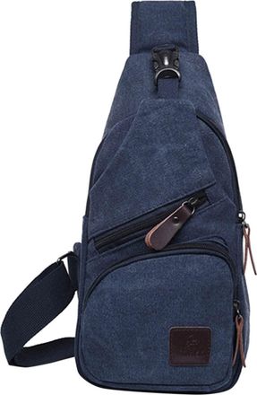 Generic Mens Shoulder Bag Fashion Outdoor Canvas Chest Bag Bicycle Multifunctional Pocket Travel Backpack Smartphone Shoulder Bags, blue, One Size