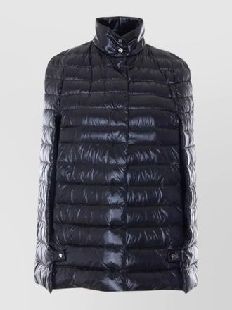 Herno hooded rain cape high neck padded