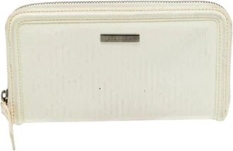 Burberry Pre-owned Vintage Portemonnee - Dames - Vintage Accessoires - Wit - ONE Size - Leer - Vintage