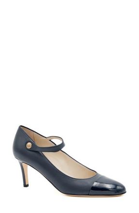 Amalfi By Rangoni Lilli Ankle Strap Cap Toe Pump in Blue Pavone Parm Night Vernice at Nordstrom, Size 7.5