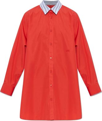 Loewe Shirtjurk - Dames - Shirt Kleedjes - Rood - 2XS - Katoen - Kleedjes