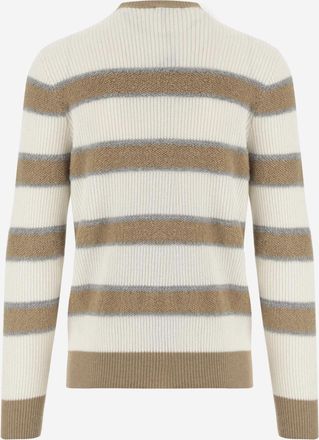 Malo Mens Cashmere Sweater With Striped Pattern