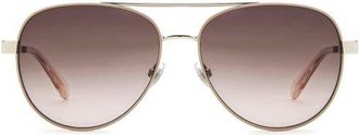 Fossil 58mm Gradient Pilot Sunglasses in Brown Gold/Brown at Nordstrom