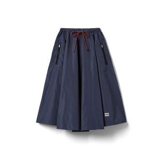 Miu Miu Technical Fabric Skirt, Woman, Navy, Size 44