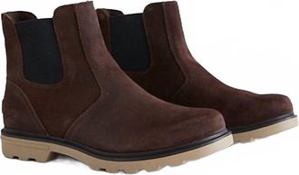 Sorel Mens Chelsea Waterproof Leather Boot - Medium In Blackened Brown Khaki